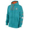 Nike Cotton Full-Zip Fleece Hoodie - NFL Miami Dolphins Turbo Green/Brilliant Orange XXL