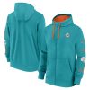 Nike Cotton Full-Zip Fleece Hoodie - NFL Miami Dolphins Turbo Green/Brilliant Orange XXL