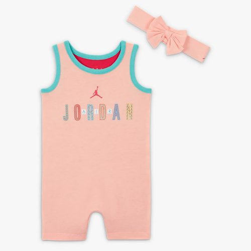 JORDAN GIRLS BFF ROMPER & HEADBAND BLEACHED CORAL