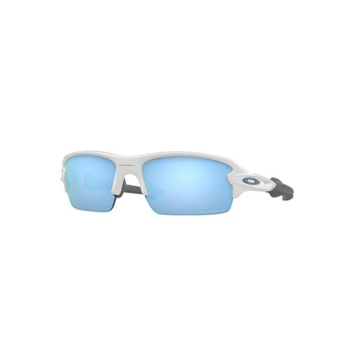 OAKLEY YOUTH FLAK XS FRAME-POLISHED WHITE LENS-PRIZM DEEP WATER POLARIZED