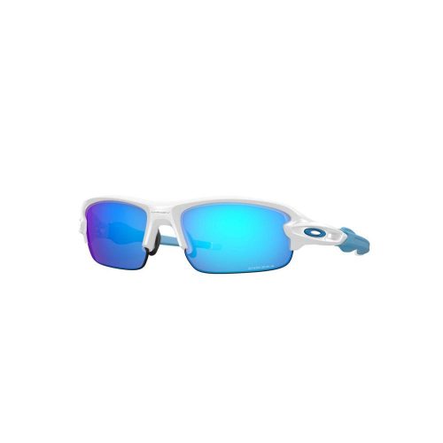 OAKLEY YOUTH FLAK XXS FRAME-POLISHED WHITE LENS-PRIZM SAPPHIRE