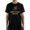 NEW ERA NBA LOS ANGELES LAKERS BLACK AND GOLD METALLIC TEE BLACK GOLD