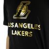 NEW ERA NBA LOS ANGELES LAKERS BLACK AND GOLD METALLIC TEE BLACK GOLD