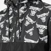 NEW ERA NBA CHICAGO BULLS DISTRESSED LOGO WINBREAKER JACKET BLACK