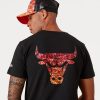 NEW ERA NBA CHICAGO BULLS TEAM COLOUR WATER PRINT TEE BLACK