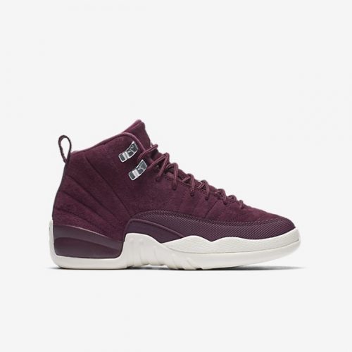 Air Jordan 12 Retro (GS) Shoe BORDEAUX/SAIL-METALLIC SILVER