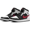 AIR JORDAN 1 MID BLACK/CHILE RED-WHITE