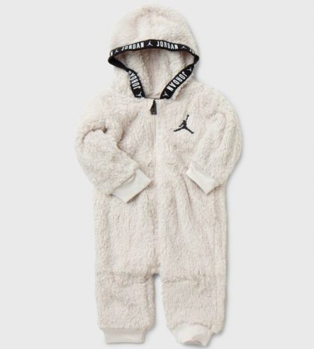 JORDAN BABY SHERPA HOODED COVERALL DESERT SAND