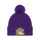 NEW ERA NBA '21 LOS ANGELES LAKERS TIP OFF POM KNIT BEANIE PURPLE