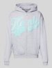 Karl Kani Star Logo Os Full Zip Hoodie Grey Melange/light Blue M