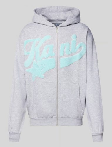 Karl Kani Star Logo Os Full Zip Hoodie Grey Melange/light Blue M