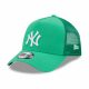 NEW ERA MLB NEW YORK YANKEES TONAL MESH A-FRAME TRUCKER CAP GREEN