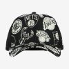 NEW ERA NBA ALL OVER PRINT A-FRAME TRUCKER CAP BLACK