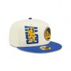 NEW ERA NBA GOLDEN STATE WARRIORS DRAFT 9FIFTY SNAPBACK CAP CREAM/ROYAL BLUE