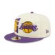 NEW ERA NBA LOS ANGELES LAKERS DRAFT 9FIFTY SNAPBACK CAP CREAM/PURPLE