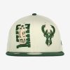 NEW ERA NBA MILWAUKEE BUCKS DRAFT 9FIFTY SNAPBACK CAP CREAM/GREEN