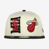 NEW ERA NBA MIAMI HEAT DRAFT 9FIFTY SNAPBACK CAP CREAM/BLACK