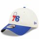 NEW ERA NBA PHILADELPHIA 76ERS DRAFT 9TWENTY STRAPBACK CAP CREAM/ROYAL BLUE