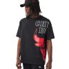 NEW ERA CHICAGO BULLS HALF LOGO OVERSIZED TEE BLACK