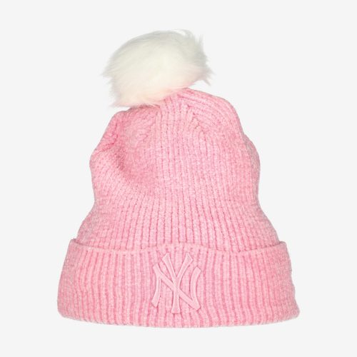 NEW ERA NEW YORK YANKEES FEMALE WMNS CHENILLE BOBBLE BEANIE PINK