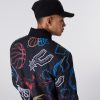 NEW ERA NBA ALL OVER PRINT BOMBER JACKET BLACK 4XL