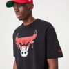 NEW ERA NBA CHICAGO BULLS NBA DRIP LOGO OS TEE BLACK M