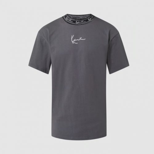 KARL KANI SMALL SIGNATURE TAPE TEE DARK GREY M