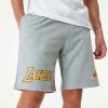 NEW ERA LOS ANGELES LAKERS NBA TEAM LOGO SHORTS GREY