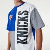 NEW ERA NEW YORK KNICKS NBA CUT AND SEW OS TEE BLUE/GREY/WHITE XL