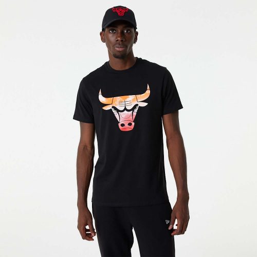 NEW ERA CHICAGO BULLS NBA SKY PRINT TEE BLACK