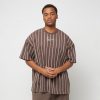 KARL KANI SMALL SIGNATURE BOXY HEAVY JERSEY PINSTRIPE TEE BROWN/WHITE XXL