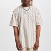 KARL KANI SMALL SIGNATURE ZICZAC PINSTRIPE TEE OFF WHITE/BLACK XL