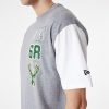 NEW ERA NBA CUT SEW OS TEE MILWAUKEE BUCKS GREY XXL