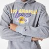 NEW ERA PULOVER TEAM SCRIPT HOODY LOS ANGELES LAKERS GREY