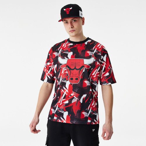 NEW ERA NBA AOP MESH OS TEE CHICAGO BULLS RED L