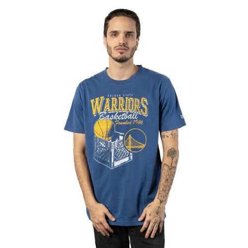 NEW ERA OLD SCHOOL SPORT TEE GOLDEN STATE WARRIORS BLUE