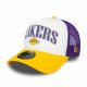 New Era NBA Retro Los Angeles Lakers E-Frame Trucker Cap Purple ONE