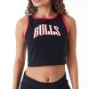 New Era NBA Team Wordmark Chicago Bulls Womens Crop Tank Top Black