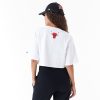 New Era NBA Team Wordmark Chicago Bulls Crop T-Shirt White