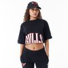 New Era NBA Team Wordmark Chicago Bulls Crop T-Shirt Black S