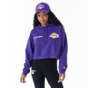 New Era NBA Team Logo Los Angeles Lakers Womens Crop Pullover Hoodie Purple S