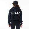 New Era NBA Team Logo Chicago Bulls Womens Crop Pullover Hoodie Black S