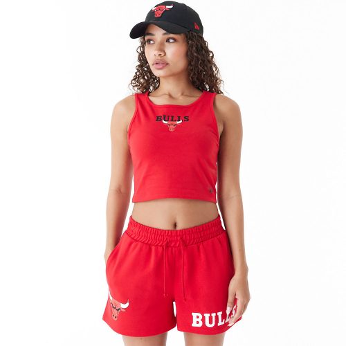 New Era NBA Team Logo Chicago Bulls Crop Tank Top Red XS