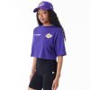 New Era NBA Team Logo LLos Angeles Lakers Womens Crop T-Shirt Purple