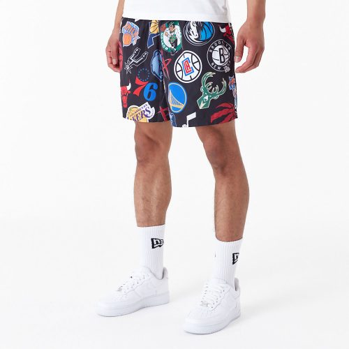 New Era NBA All Over Print Shorts Black XL