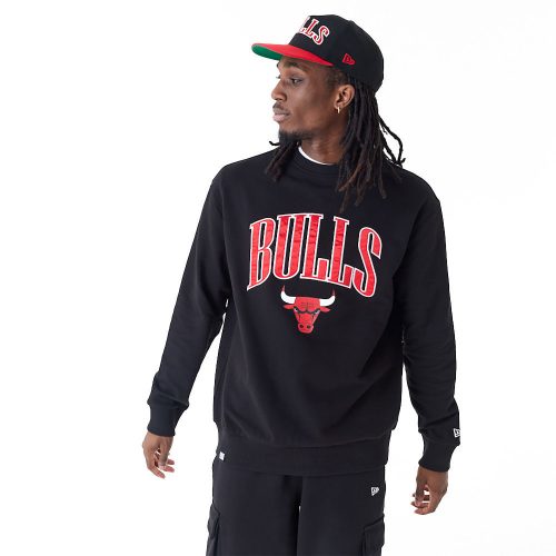 New Era NBA Arch Graphic Chicago Bulls Oversized Crew Neck Sweatshirt Black M