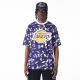 New Era NBA Team All Over Print Mesh Los Angeles Lakers Oversized T-Shirt Purple M