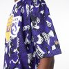 New Era NBA Team All Over Print Mesh Los Angeles Lakers Oversized T-Shirt Purple XL