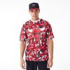 New Era NBA Team All Over Print Mesh Chicago Bulls Oversized T-Shirt Red XL