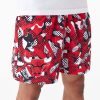 New Era NBA Team All Over Print Chicago Bulls Shorts Red L